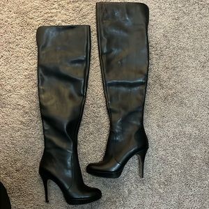Vince Camino black leather thigh high boots